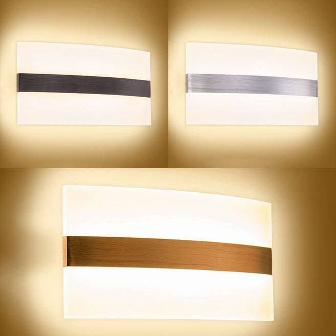 Splique de pared ovalado/rectangular/convexo moderno 8 "/10.5" de ancho de pared acrílica de ancho de ancho en luz cálida/blanca/natural