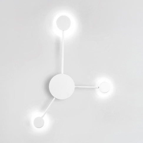 Black/White Sputnik Wall Sconce Light Fixture Modern LED 2/3/6 Lights Acrylic Wall Lamp in Warm/White Light