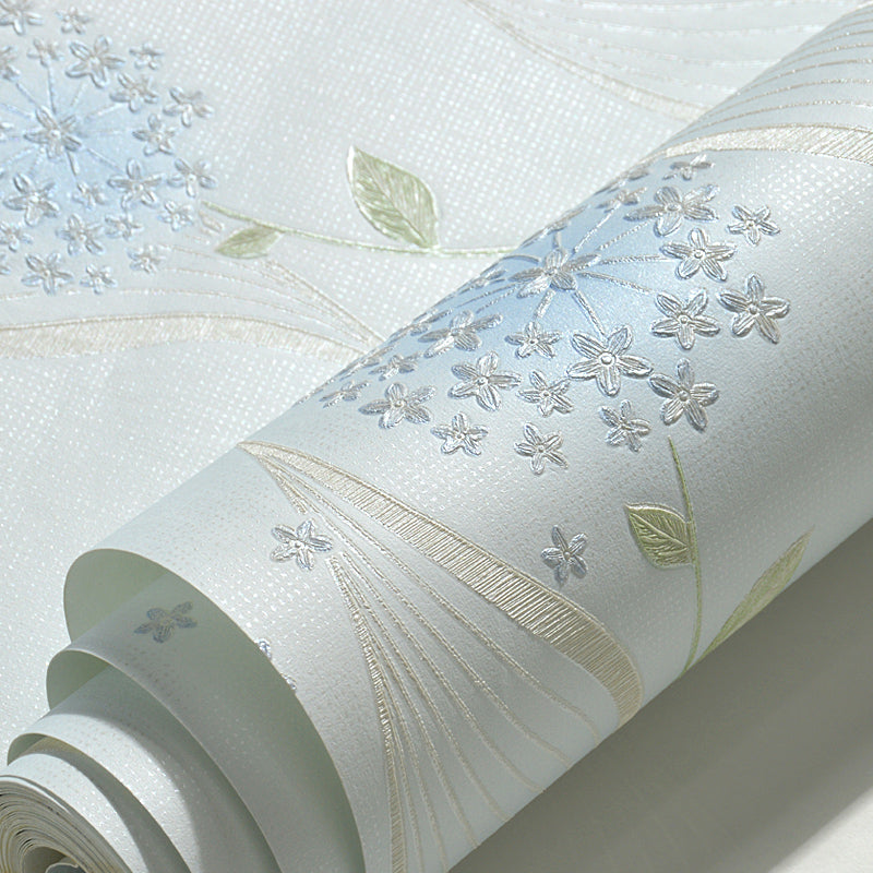 Self-Stick Temporary Dandelion Wallpaper Non-Woven Fabric Country Wall Decor for Bedroom