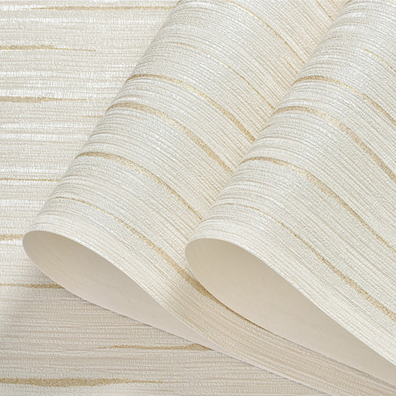 Rouleau de papier peint auto-adhésif à rayures, décoration murale simple de couleur claire pour chambre à coucher, facile à enlever