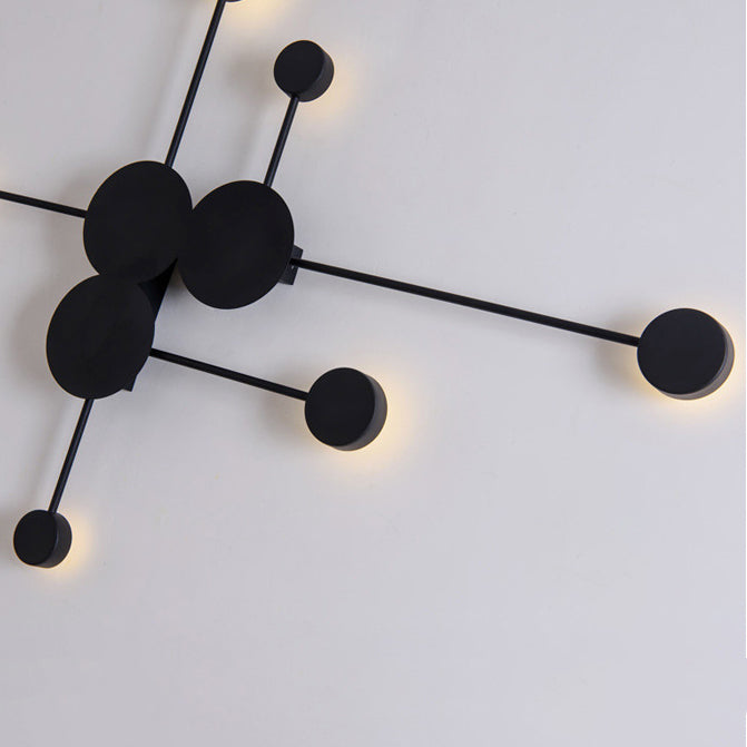 Black/White Sputnik Wall Sconce Light Fixture Modern LED 2/3/6 Lights Acrylic Wall Lamp in Warm/White Light