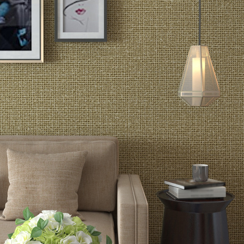Crisscrossed Rattan Effect Wallpaper Light-Color Japanese Wall Decor for Bedroom