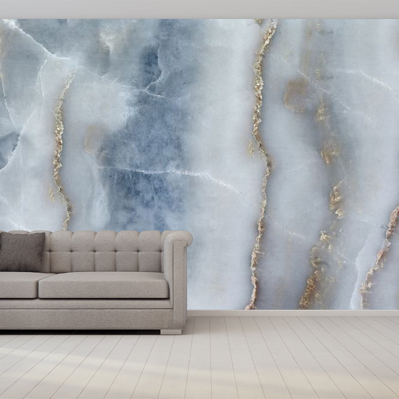 Faux Marble Wallpaper Mural Modern Stain Resistant Bedroom Wall Covering, Custom Size