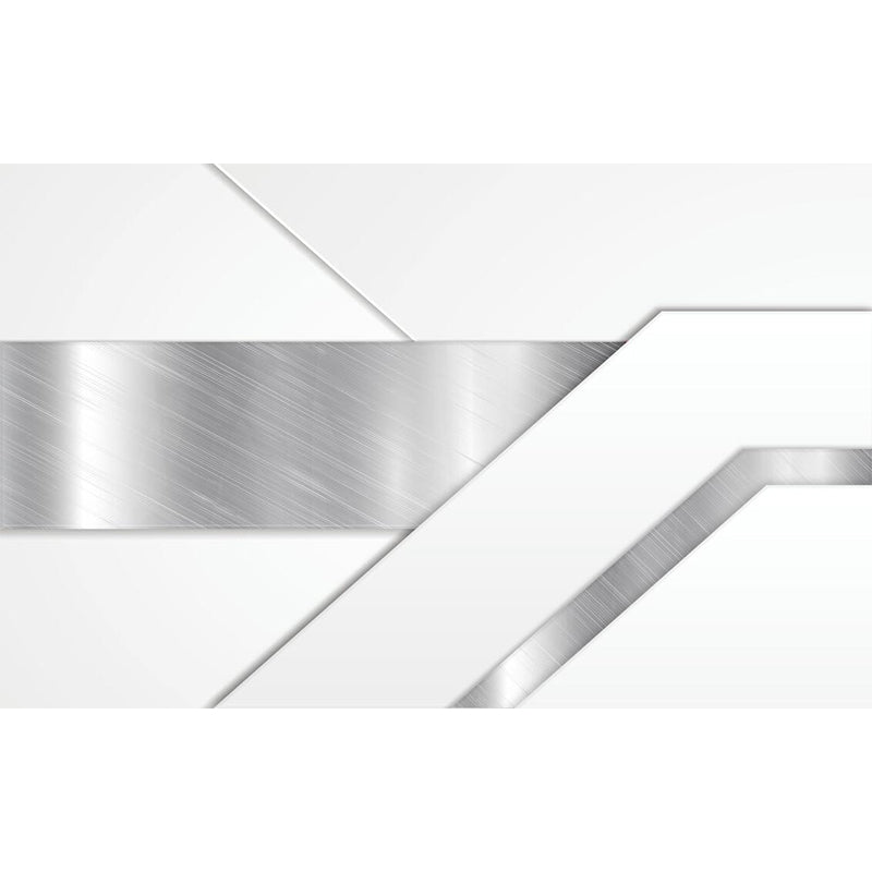 Simplicity Brushed Metal Mural Decal for Bedroom Personalized Wall Art in Silver