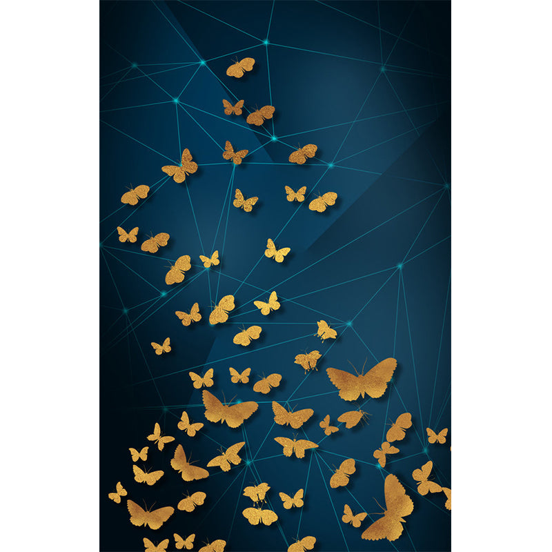 Artistic Animals Wall Paper Murals Yellow-Blue Geometry Wall Decoration for Bedroom