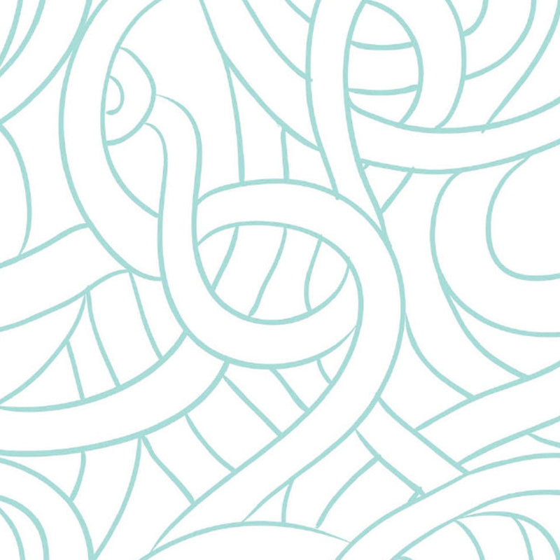 Simple Interweaves Pattern Mural Decal for Bedroom Custom Wall Covering in Green-White