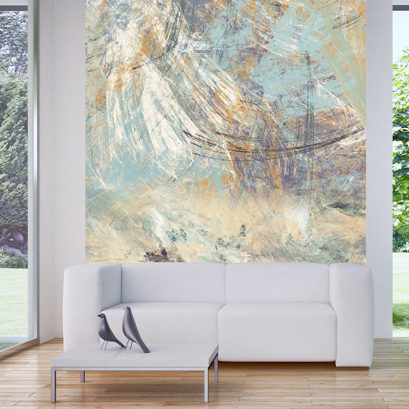 Smooth Whole Blue-Brown Mural Modern Art Abstract Wall Decoration, Optional Size