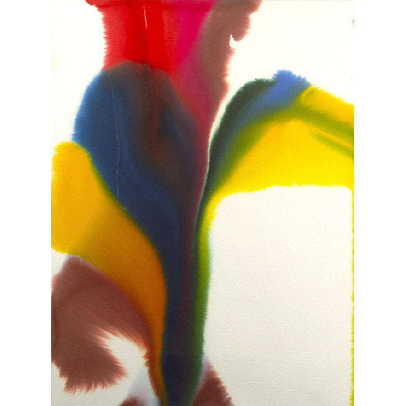 Abstract Flower-Like Painting Mural Artistry Non-Woven Material Wall Decor in Red-Yellow-Blue