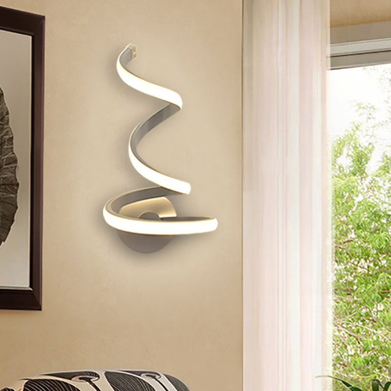 3/4/7 SPIRAL acrylique LED Murce Murce moderne Light White White Mur Wall Lampe en lumière chaude / blanc / naturel