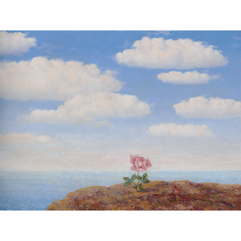 Alone Flower at Cliff Mural Wallpaper Surrealistic Washable Living Room Wall Art, Custom Size