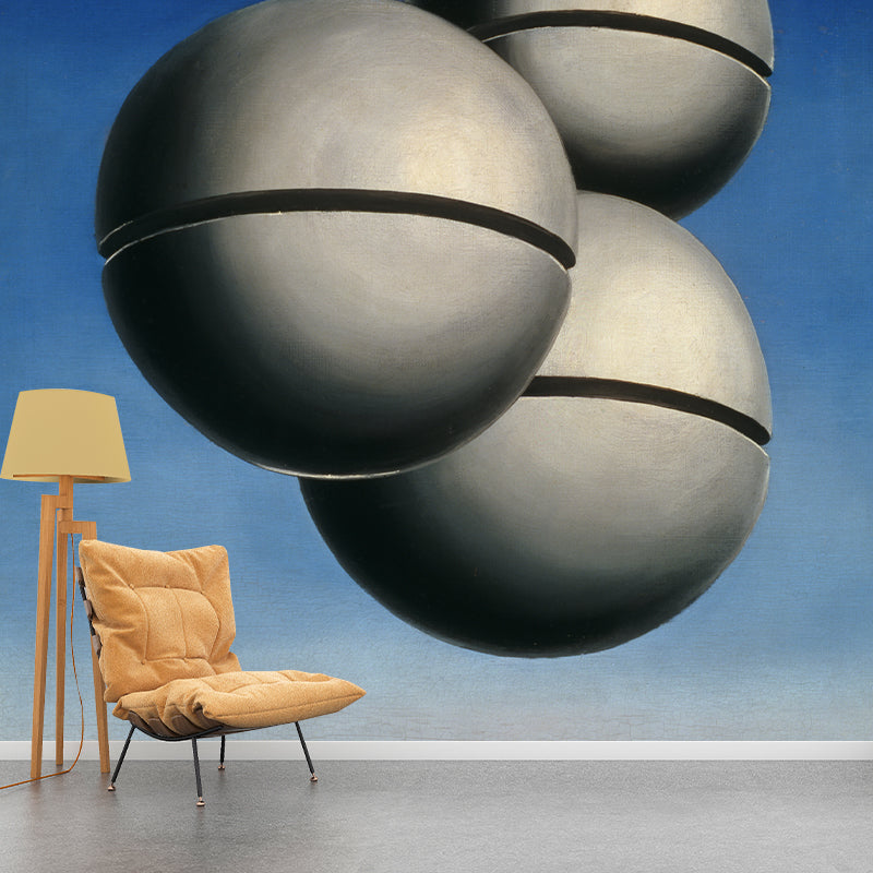 Surrealist Anti-Gravity Wallpaper Murals Grey-Blue Moisture Resistant Wall Art for Bedroom