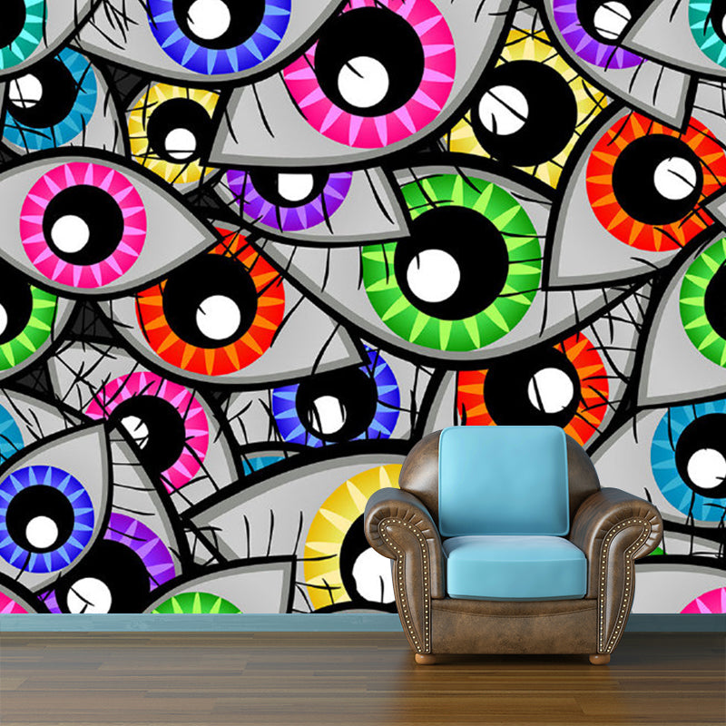 Novelty Eyes Painting Wall Mural Multicolored Waterproofing Wall Art for Home Decor