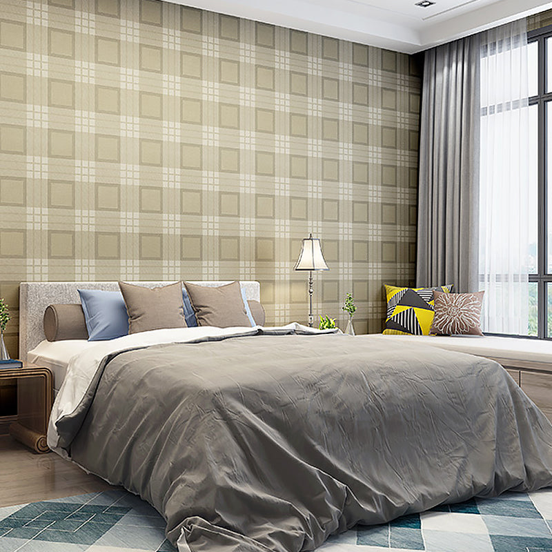 Geometric Checkered Wallpaper Roll Nordic Paper Print Wall Covering in Pastel Color