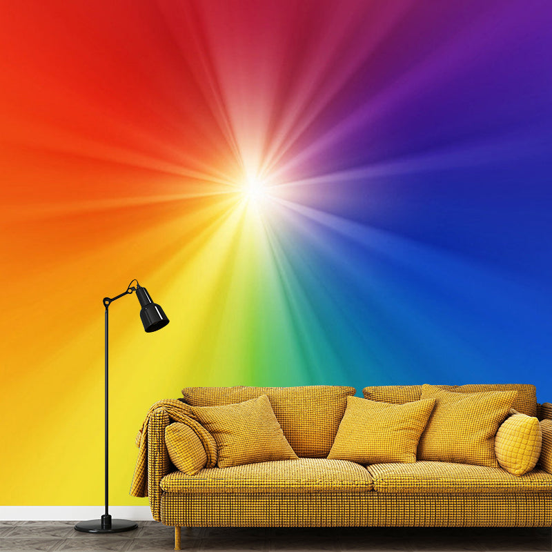 Colorful Sunshine Wall Covering Murals Stain-Resistant Wall Decor for Living Room