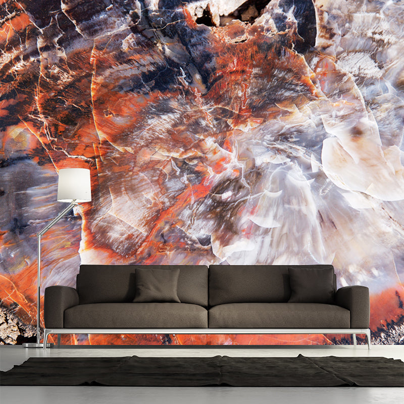 Red Brown Rock Painting Murals Abstract Modern Waterproof Wall Covering for Home