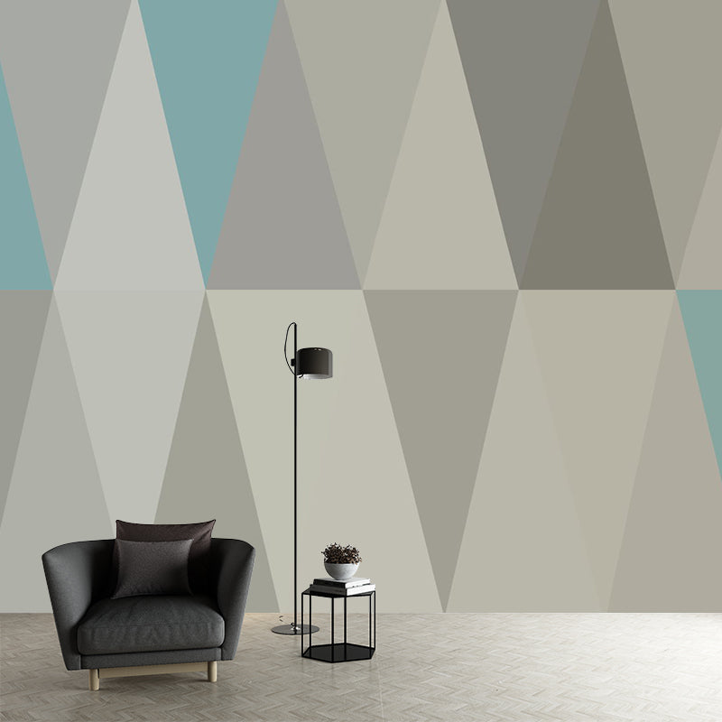 Illustration Rhombus Wall Mural Whole Wall Covering for Living Room, Made to Measure