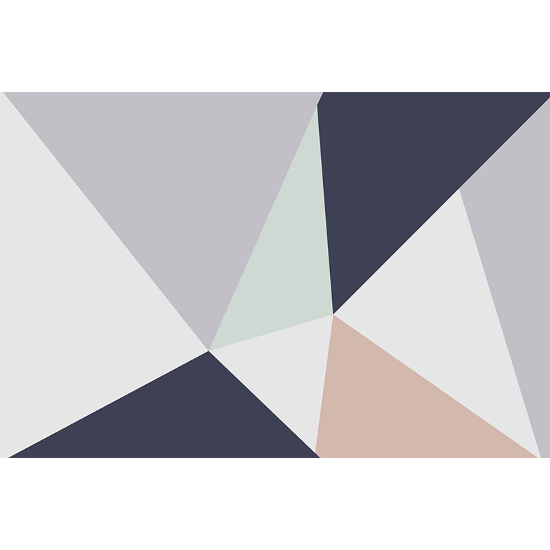 Triangle Patterned Mural Decal Grey-Blue Mid Century Wall Covering for Living Room