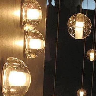 Hemisphere Wall Light Modern 1 Bulb Clear Bubble Crystal Wall Sconce in Warm/White Light for Hallway Living Room