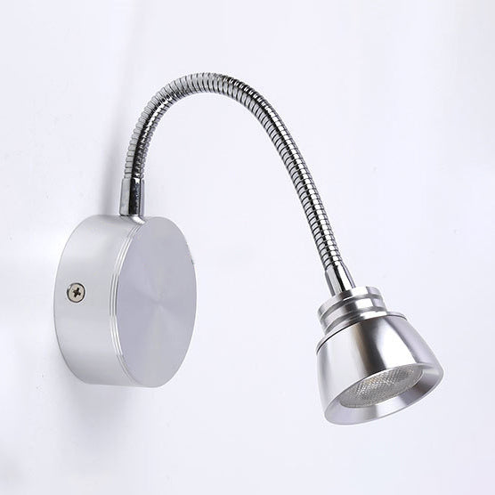 Aluminum Domed Wall Light Sconce Modern Warm/White Light LED Chrome Reading Wall Lamp with Adjustable Arm