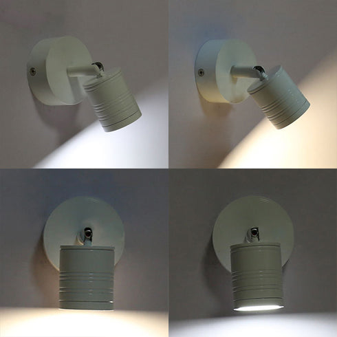 Witte cilinderwand SCONCE LAMP Eenvoudig stijl LED metalen wandverlichting in warm/wit licht voor bed