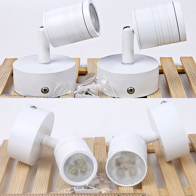 Cylindre blanc lampe applique de style simple LED LED Éclairage mural métallique en lumière chaude / blanche pour le chevet