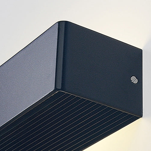 Modernistische rechthoekige metalen wand gemonteerd lamp 8 "/12" brede LED op en neer verlichting in goud/zwart/wit, wit/warme verlichting