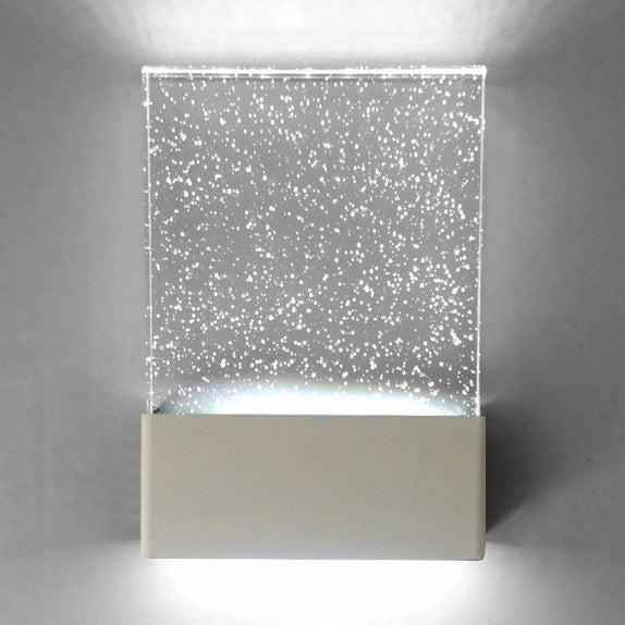 Bubble Crystal Rectangle LED Sconce Light Fixture Modern 1 Light Black/White Wall Light for Living Room Hotel