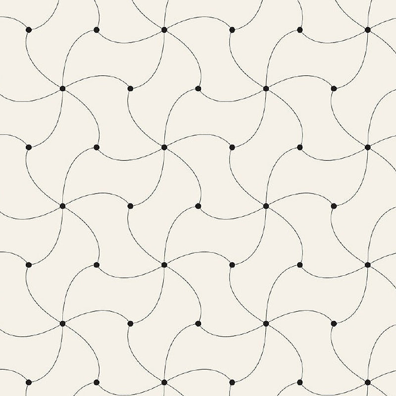 Full Size Net Mural Decal for Living Room Geometric Wall Decor in Black-White, Washable