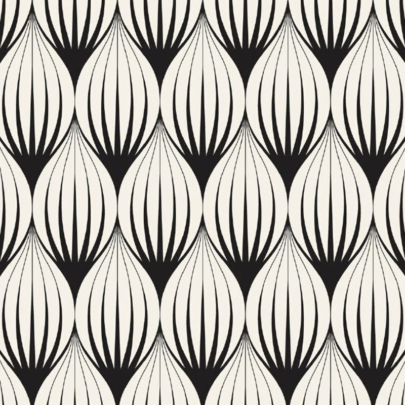 Black-White Raindrop Mural Decal Moisture Resistant Modern Bedroom Wall Covering