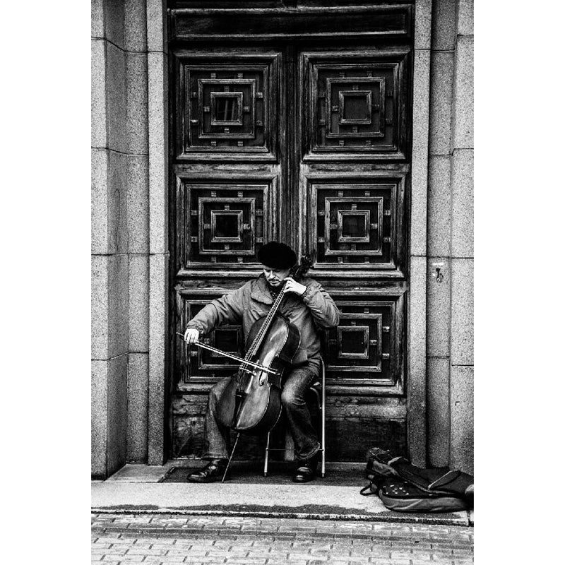 Photography Street Artist Wallpaper Mural for Home Decoration, Black-White, Custom Print