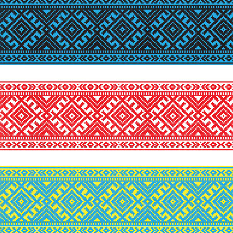 Boho Chic Seamless Belt Mural Wallpaper for Living Room Customized Wall Decor in Red-Blue-Green