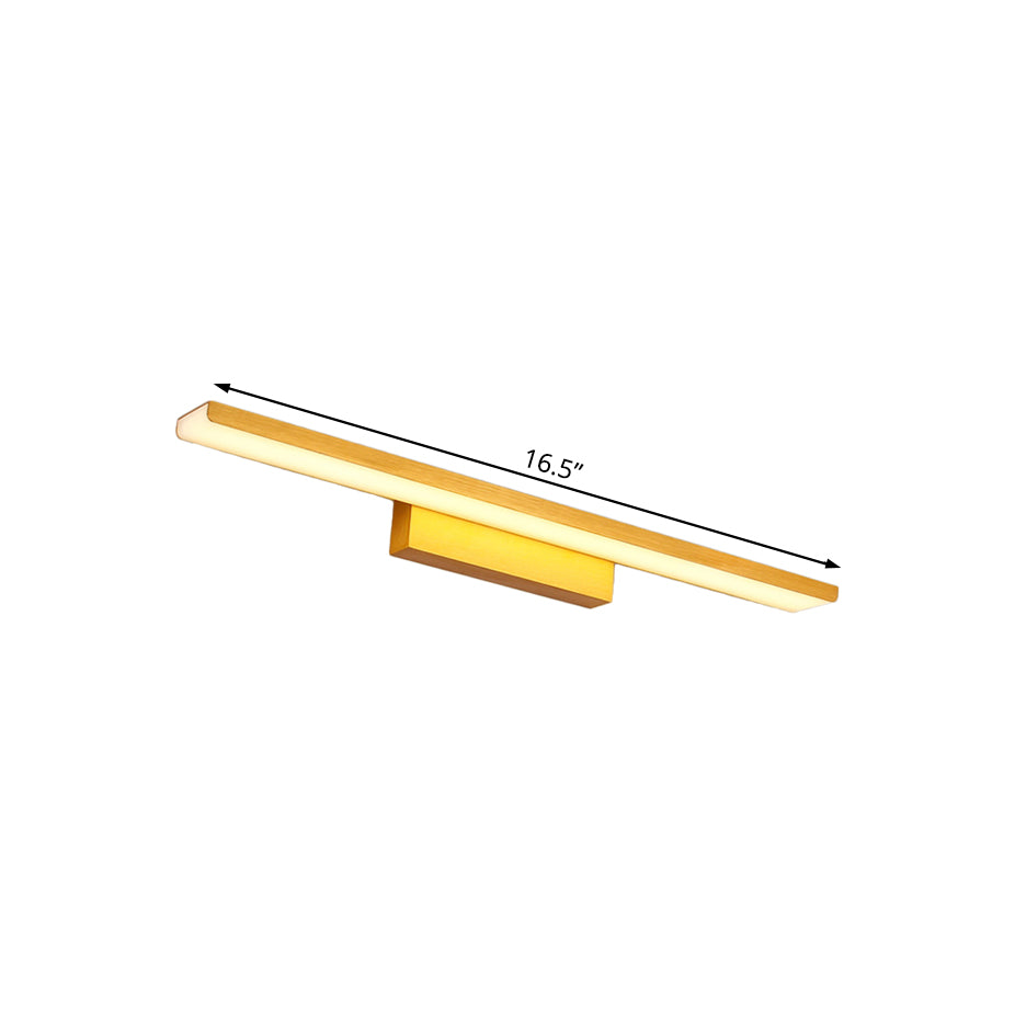 Iluminación tocador rectángulo delgado de aluminio moderna 16.5 "/24.5" Dia Led Golden Wall Light en luz cálida/blanca para el baño