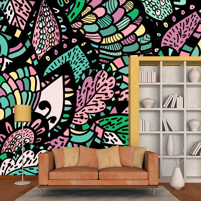 Bohemen abstracte vlindermuurschilderingen veelkleurige vochtbestendige muurdecoratie voor slaapkamer