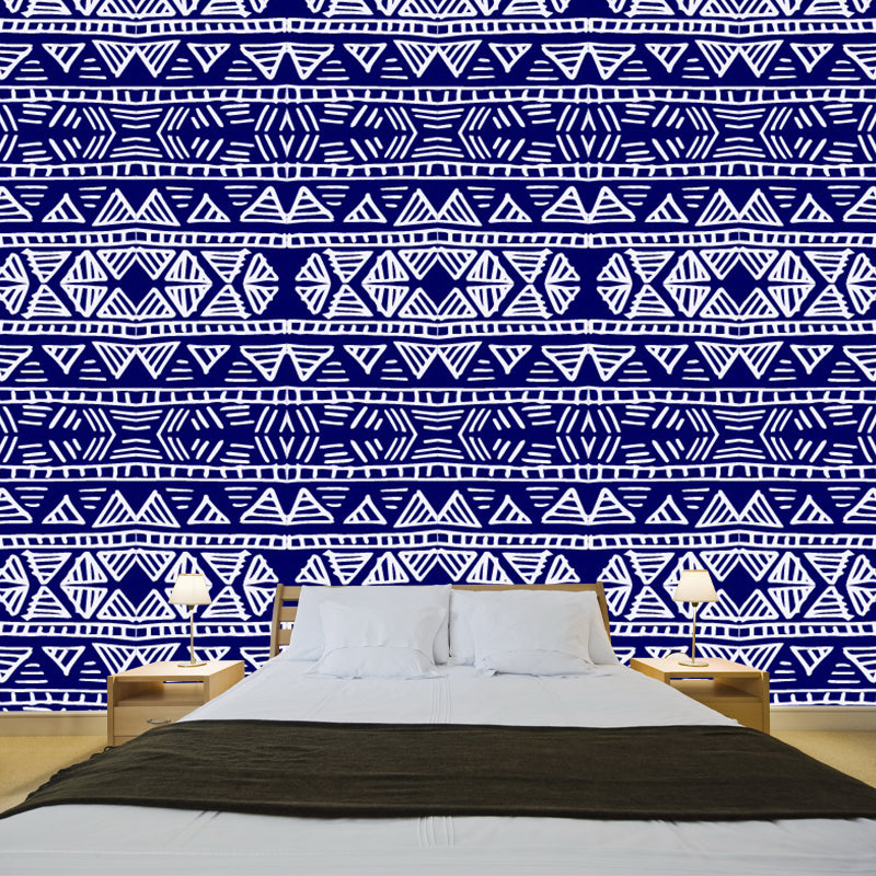 Seamless Floral Wall Mural Decal Purple Bohemian Style Wall Covering for Living Room