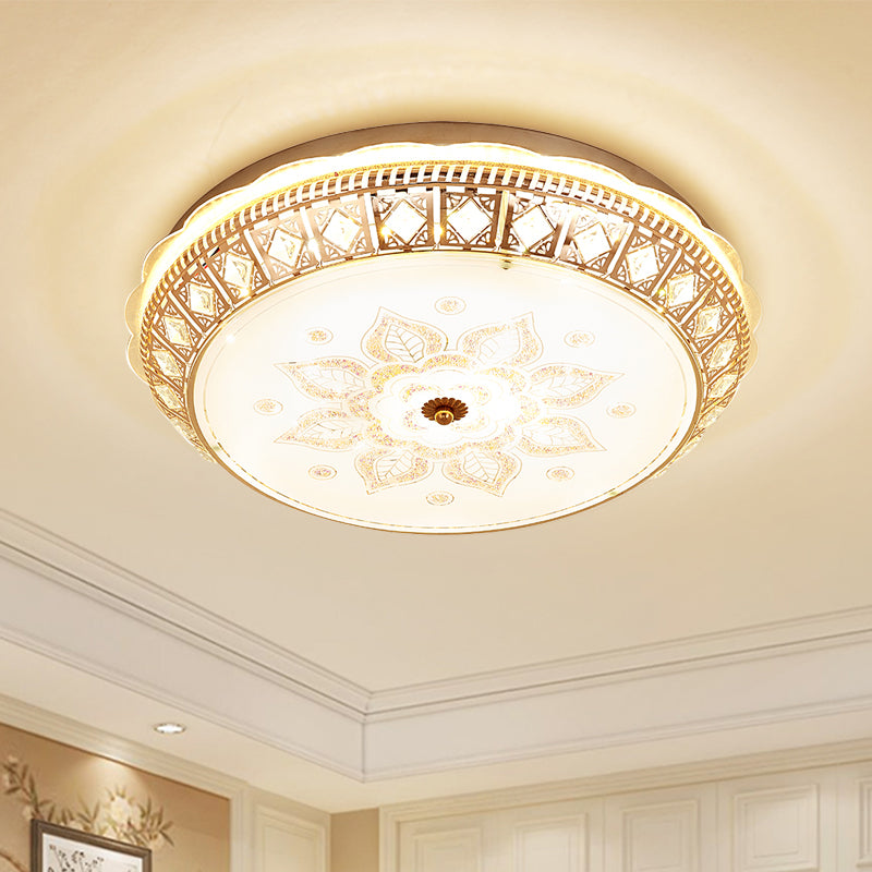 LED Soffitto Light Flush Mount con Bowl Crystal Contemporary Bedroom Flush Montaggio Lampada