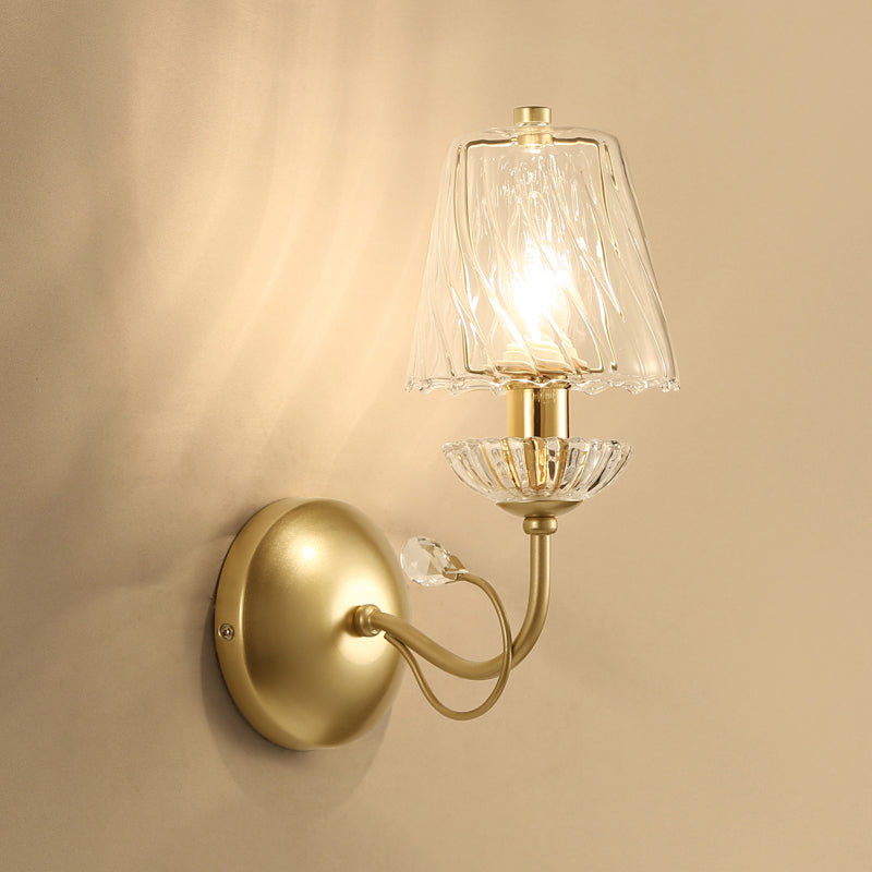 Great Salle Great Room Gamine luminaire moderne Verre 1 Head Gold Wall Murd Lampe