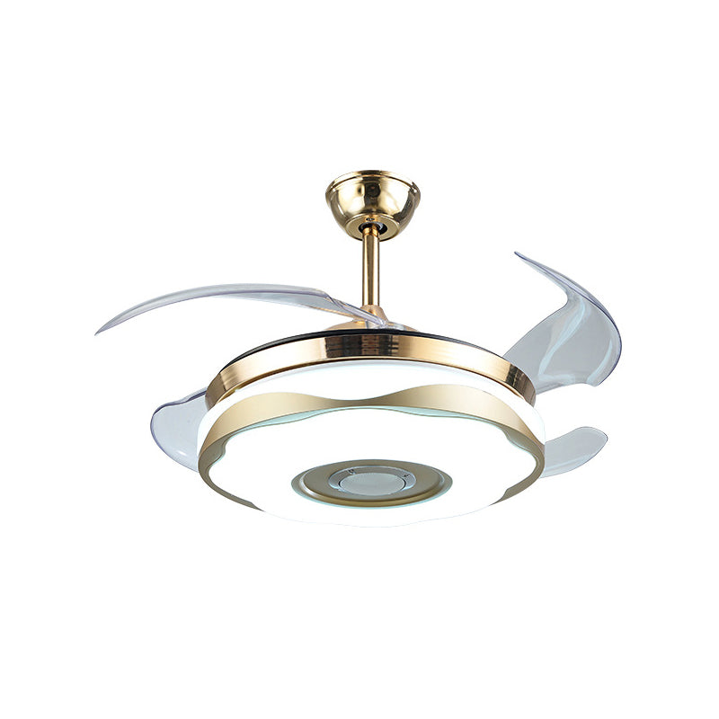 Acrylblütenhänge -Lüfterlicht modernist 42 "W LED Gold in der Nähe der Deckenlampe mit 4 klaren Klingen
