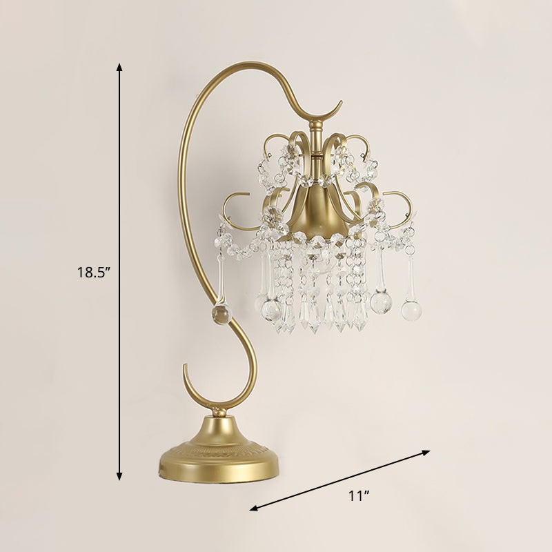 1 lampe de table à dos de bras plié la tête