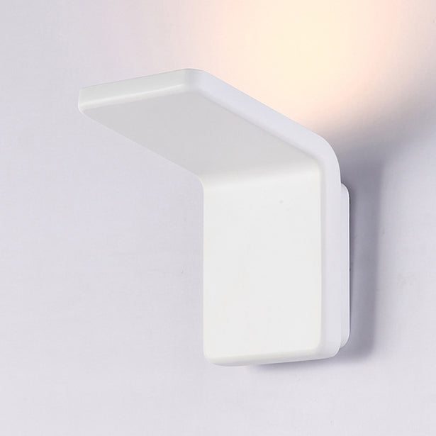 4"/8" Wide Bend Square Wall Lamp Contemporary Style Aluminum LED Black/White Sconce Light Fixture