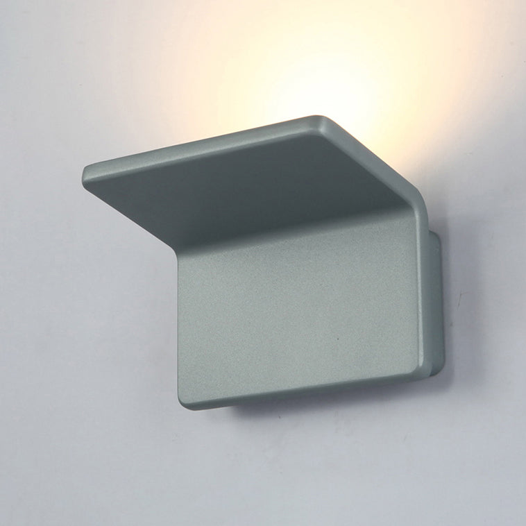 4"/8" Wide Bend Square Wall Lamp Contemporary Style Aluminum LED Black/White Sconce Light Fixture