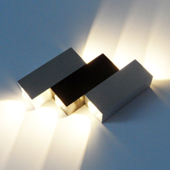 Cubic Wall Sconce Modern Style Aluminum LED Gray Wall Washer Lamp in Warm/White Lighting for Porch