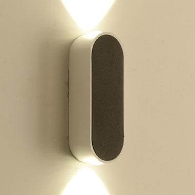 Simple Stylish Oval Wall Sconce Light Aluminum LED Bedroom Wall Mounted Lamp in Black, Warm/White Lighting