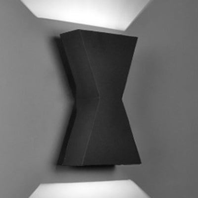 Black/White Hourglass Shade Wall Washer Light Contemporary Led Metal Wall Lamp in White/Warm Lighting