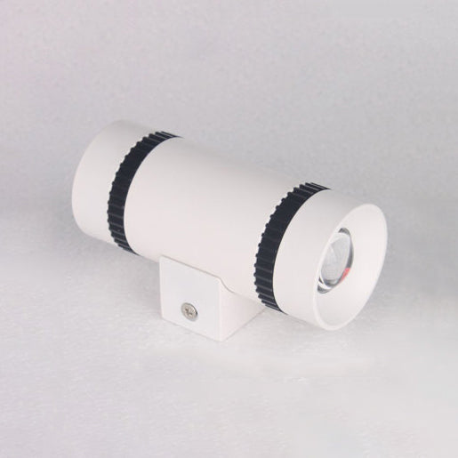 White Cylinder Shade Wall Light Sconce Contemporary Style 2-Head Aluminum Wall Lamp for Outdoor