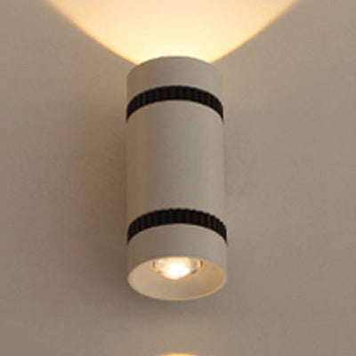 White Cylinder Shade Wall Light Sconce Contemporary Style 2-Head Aluminum Wall Lamp for Outdoor