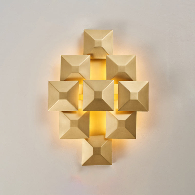 Lampada a parete geometrica in bianco/nero modernista 1/3 luci con tonalità metallica.