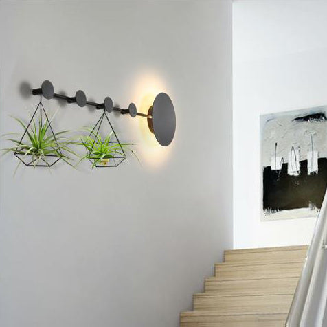 27.5"/39" Wide Black/White Round LED Wall Lamp Simplicity LED Acrylic Sconce Light Fixture in Warm/White Light with Hangers