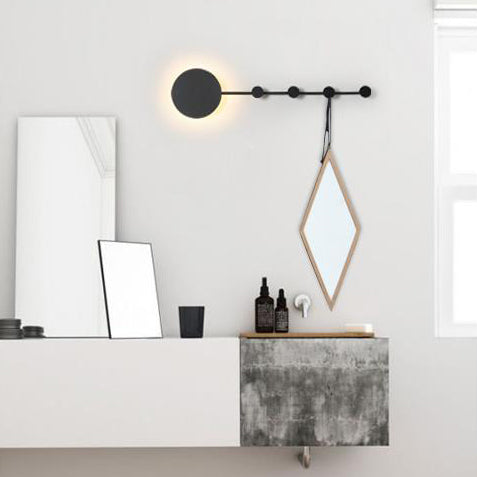 27.5"/39" Wide Black/White Round LED Wall Lamp Simplicity LED Acrylic Sconce Light Fixture in Warm/White Light with Hangers