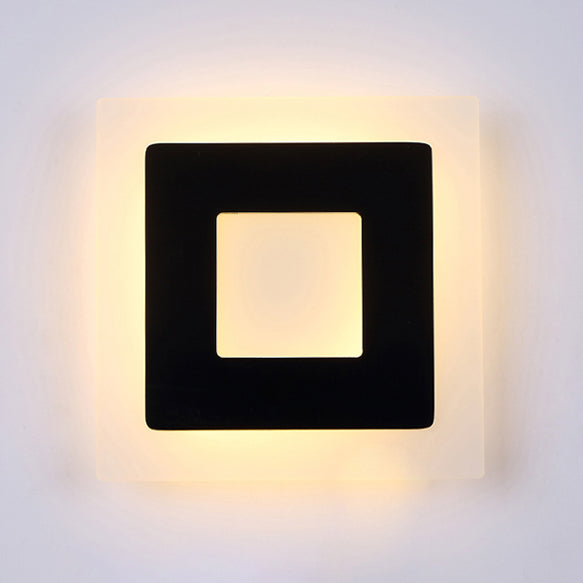 Modern Square Acrylic Sconce Light LED Living Room Wall Lighting Fixture in Warm/White Light