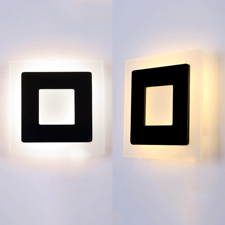 Modern Square Acrilic Acrilic Light LED LED soggiorno Funzione per illuminazione da parete in luce calda/bianca